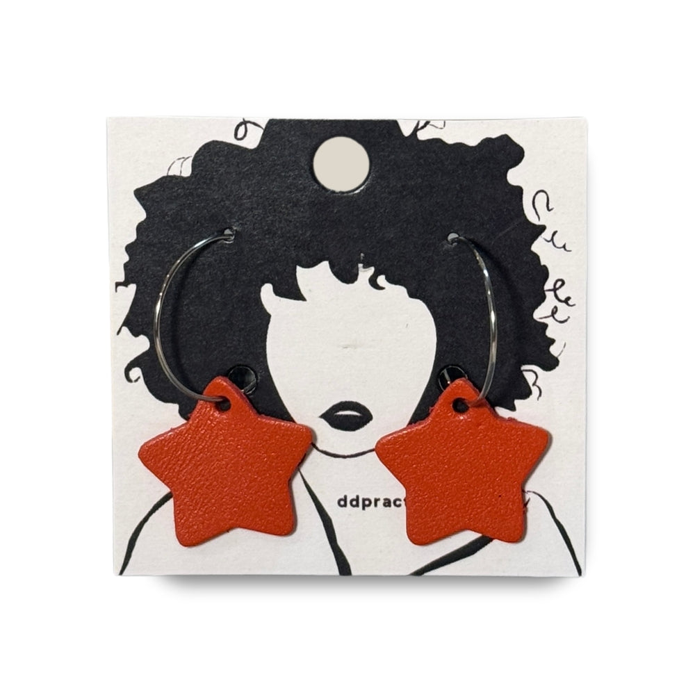 Leather Earrings - Stars