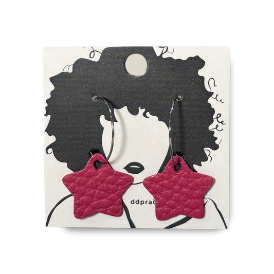 Leather Earrings - Stars