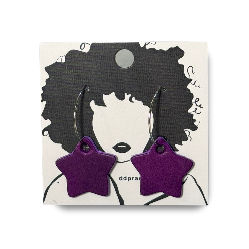 Leather Earrings - Stars