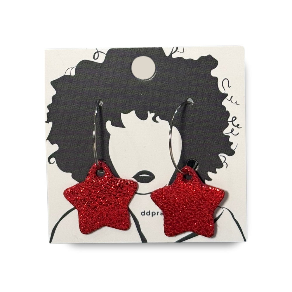 Leather Earrings - Stars