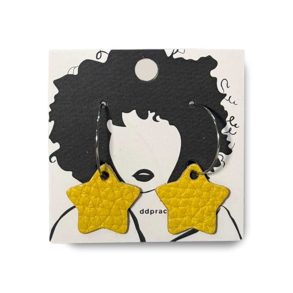Leather Earrings - Stars