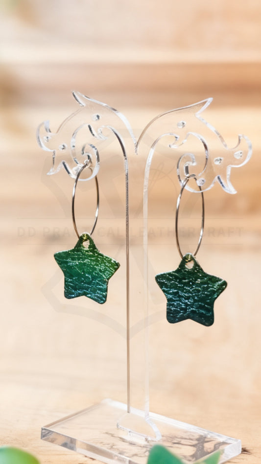 Leather Earrings - Stars