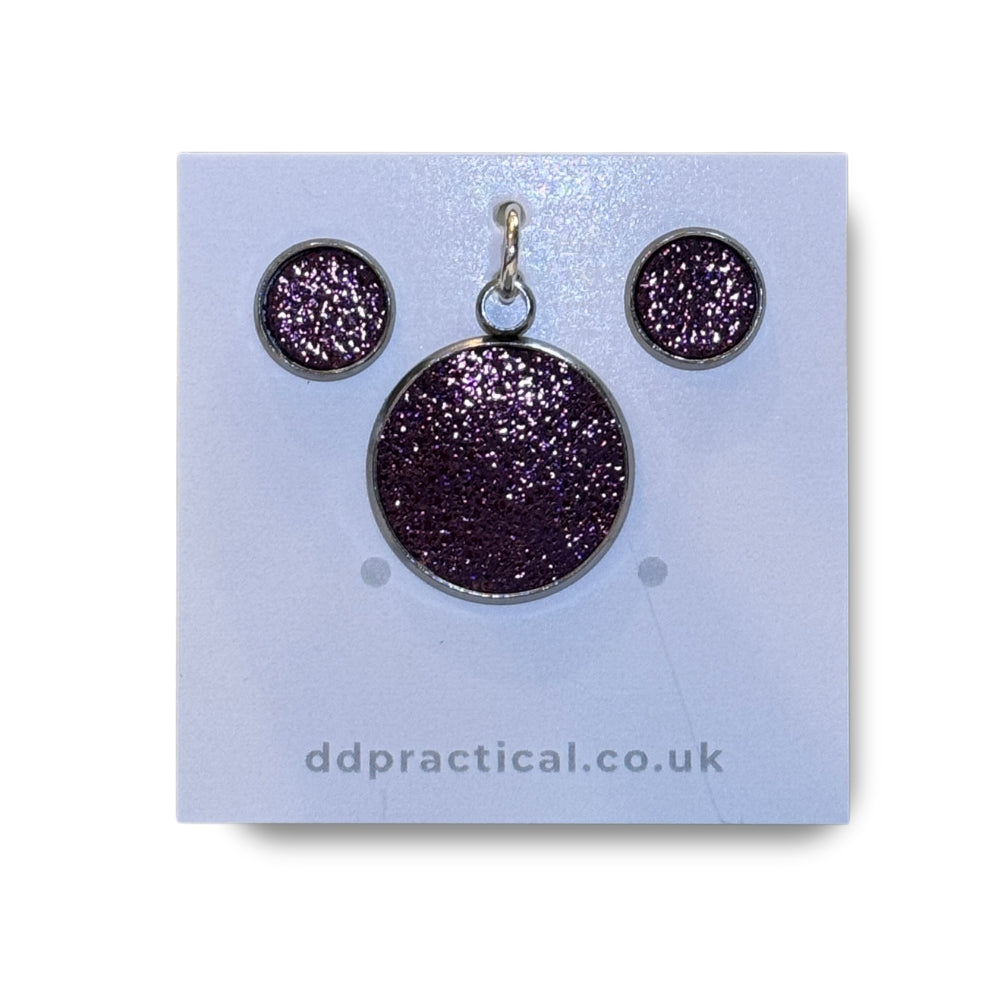 Leather Studs & Pendant Set