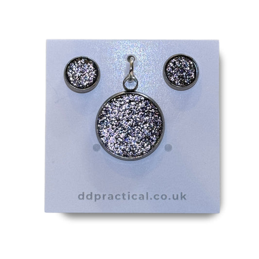 Leather Studs & Pendant Set