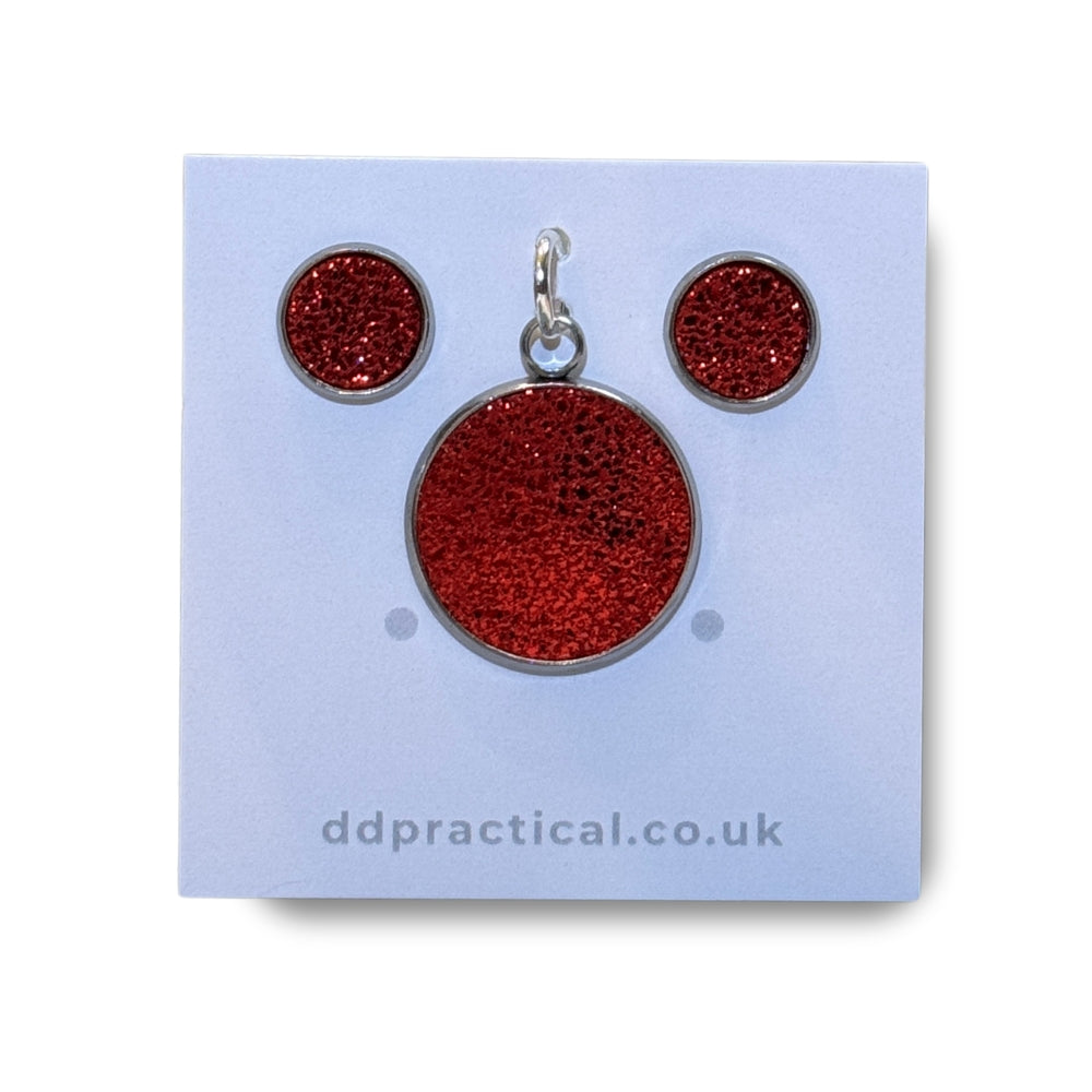 Leather Studs & Pendant Set