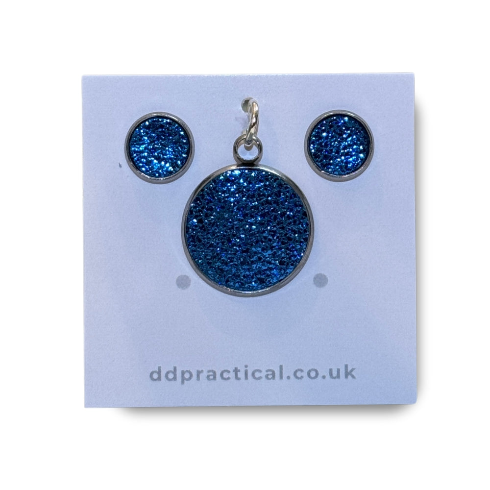 Leather Studs & Pendant Set