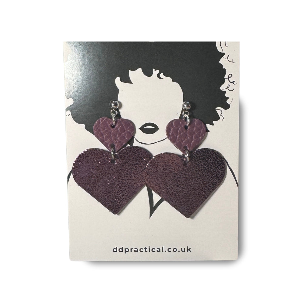 Leather Earrings - Sweetheart
