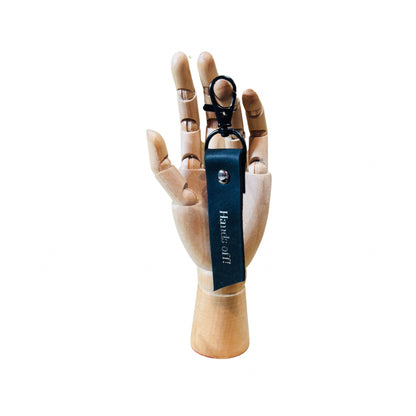 Leather Keyring - "Hands Off"