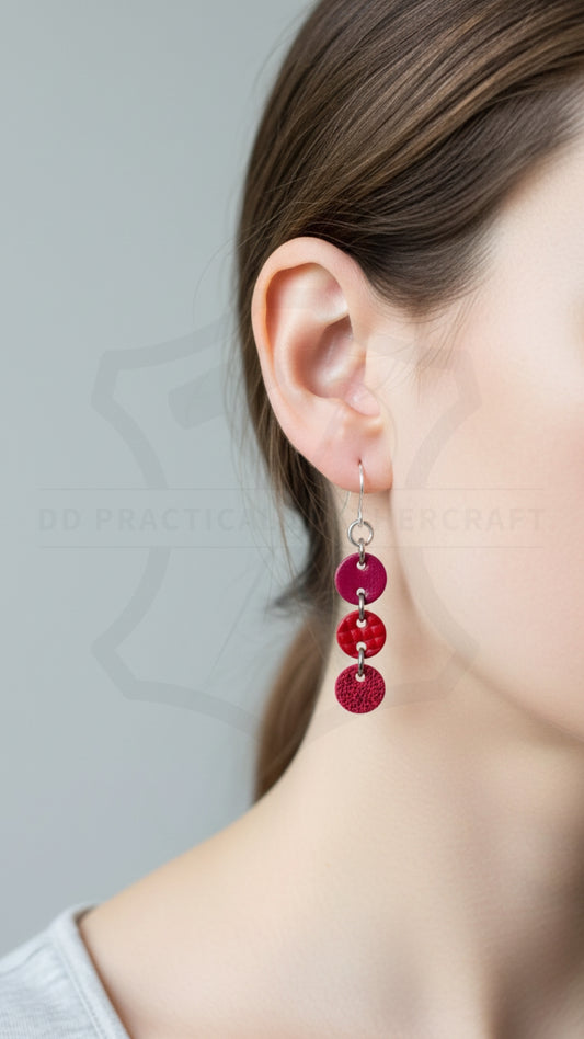 Leather Earrings - Buttons