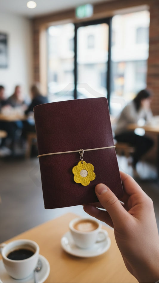 Leather Flower Charm