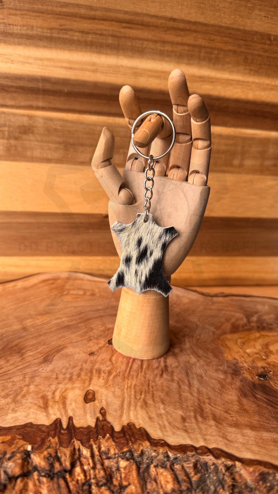 Leather Hair-on Hide Keyring