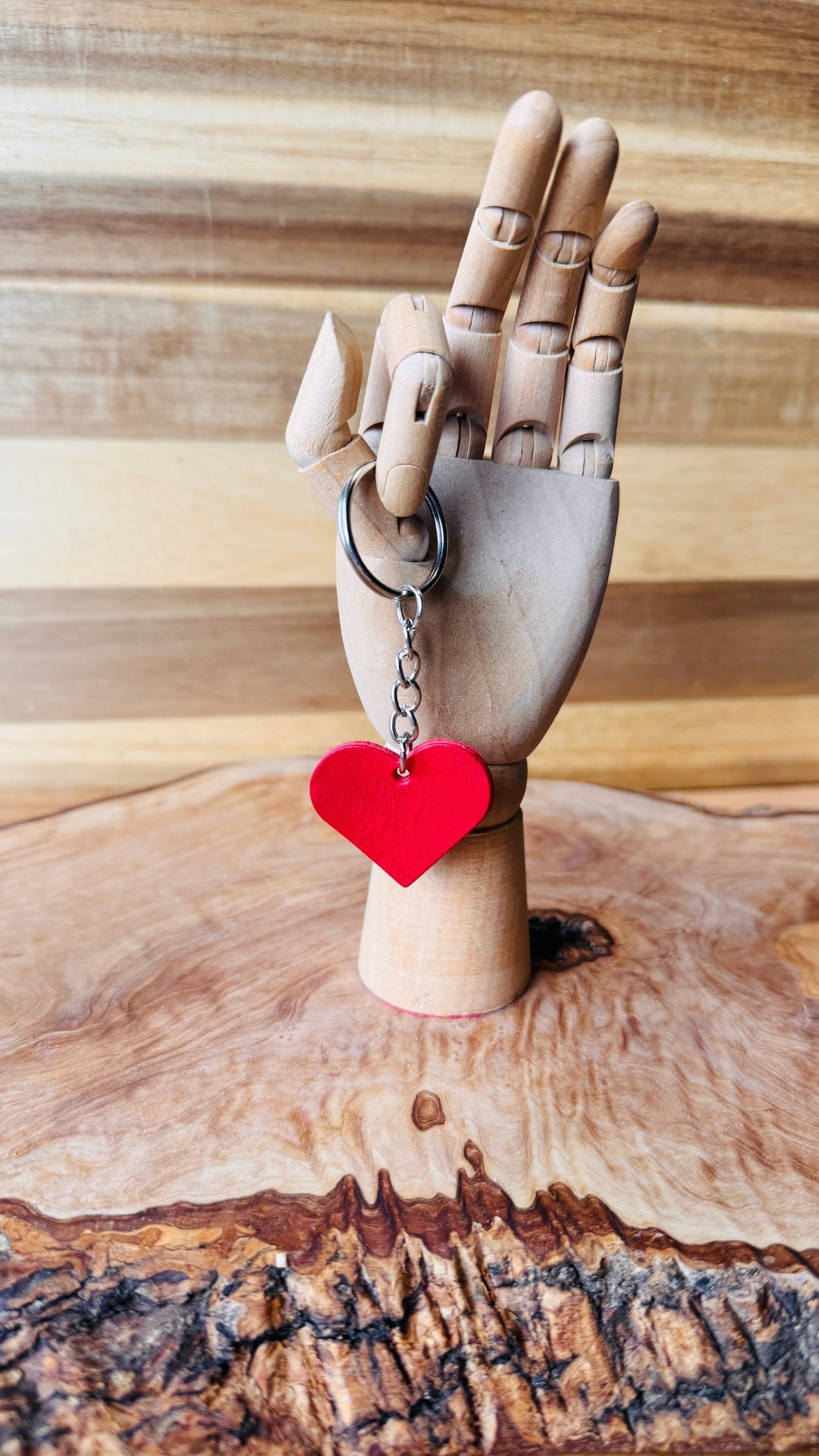 Leather Keyring - Heart