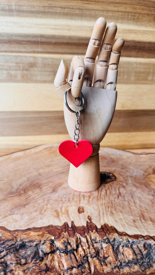 Leather Keyring - Heart