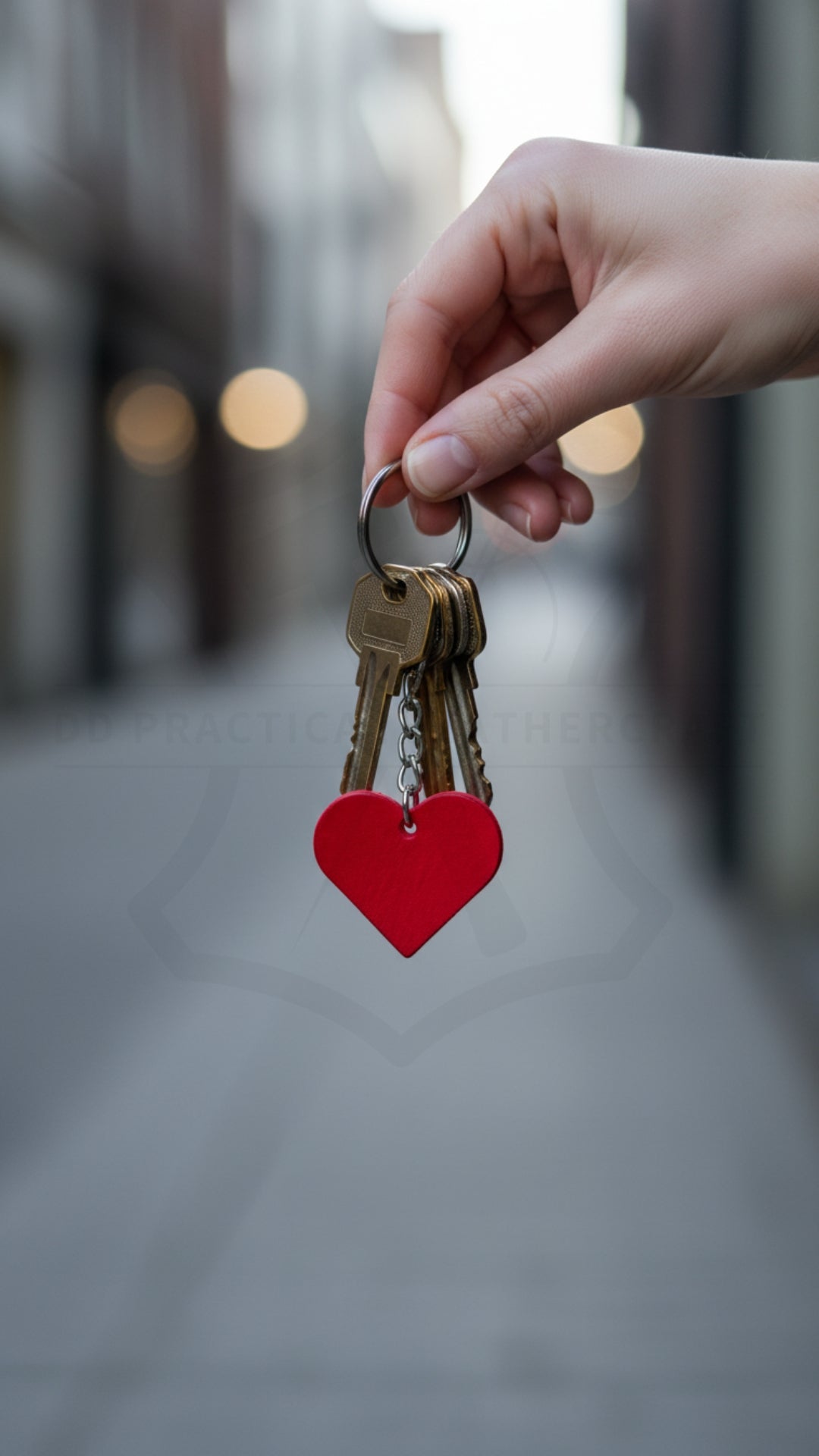 Leather Keyring - Heart