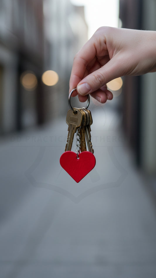 Leather Keyring - Heart