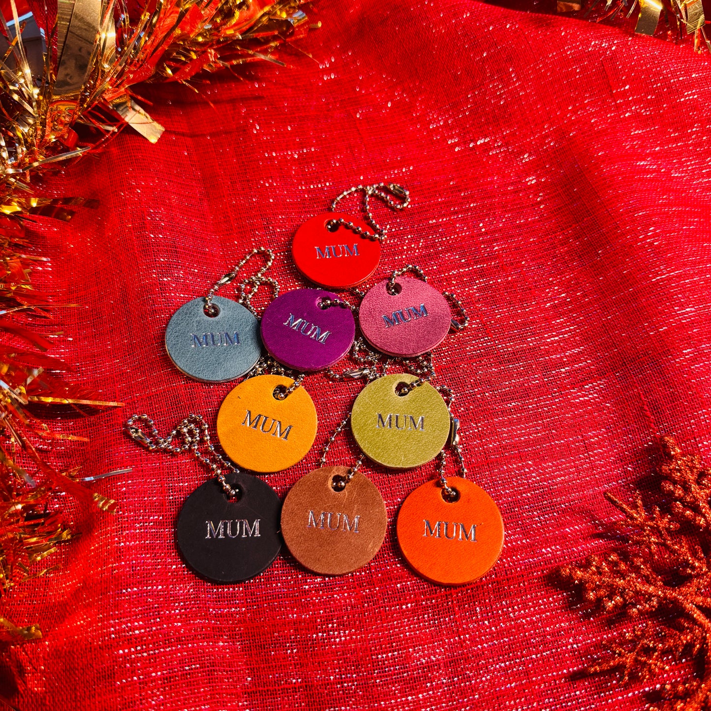 Leather Tag - Foiled 'Mum'