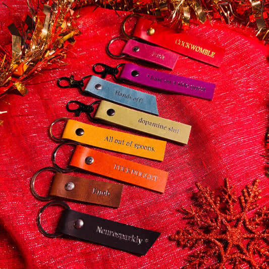 Leather Keyrings - Funny and Rude