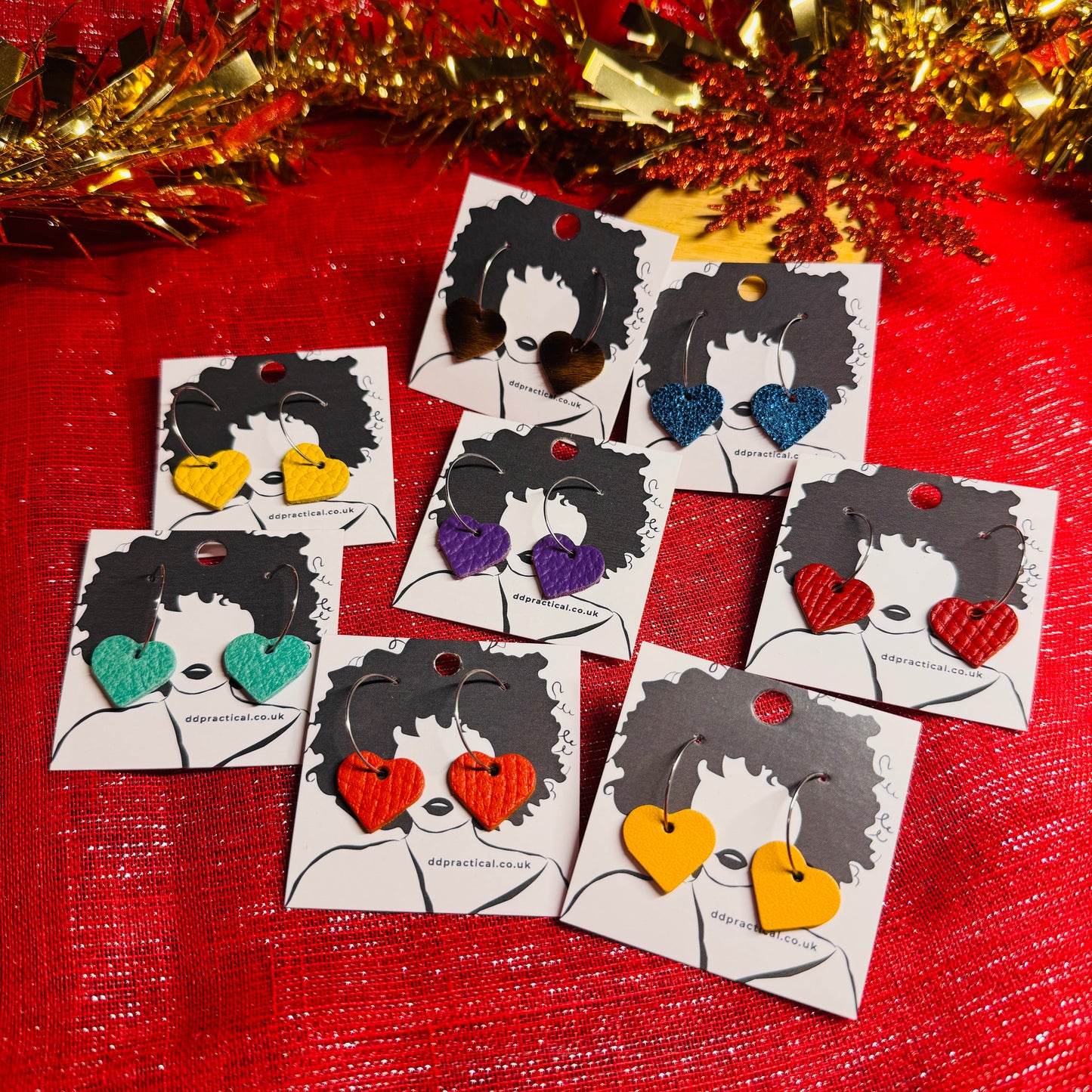 Leather Earrings - Hearts