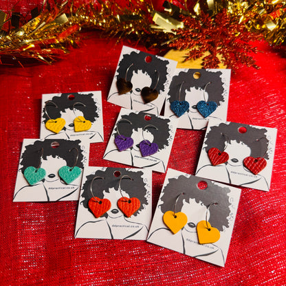 Leather Earrings - Hearts