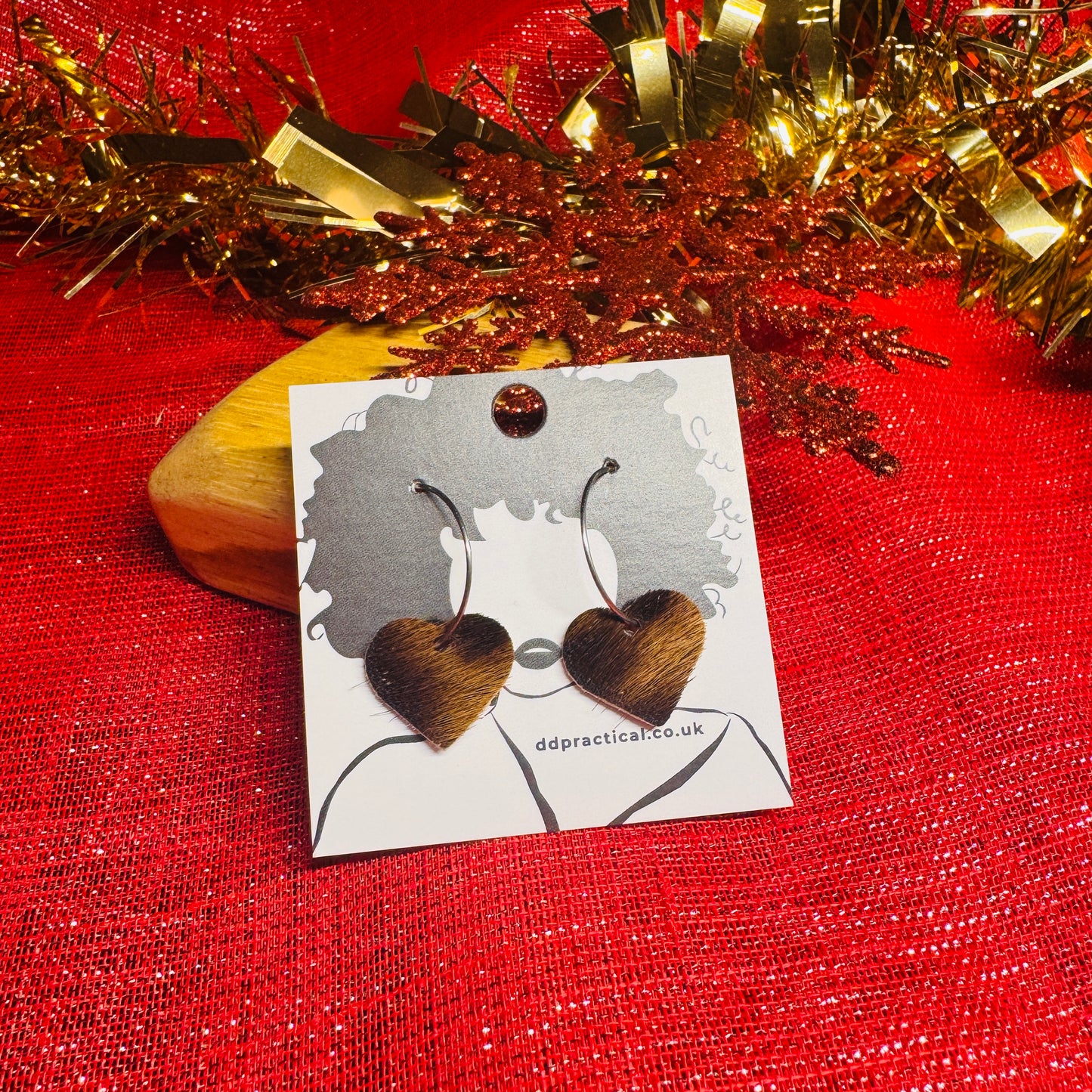 Leather Earrings - Hearts