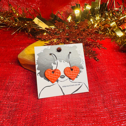 Leather Earrings - Hearts