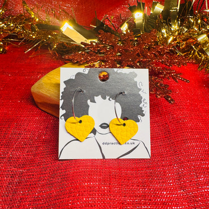 Leather Earrings - Hearts