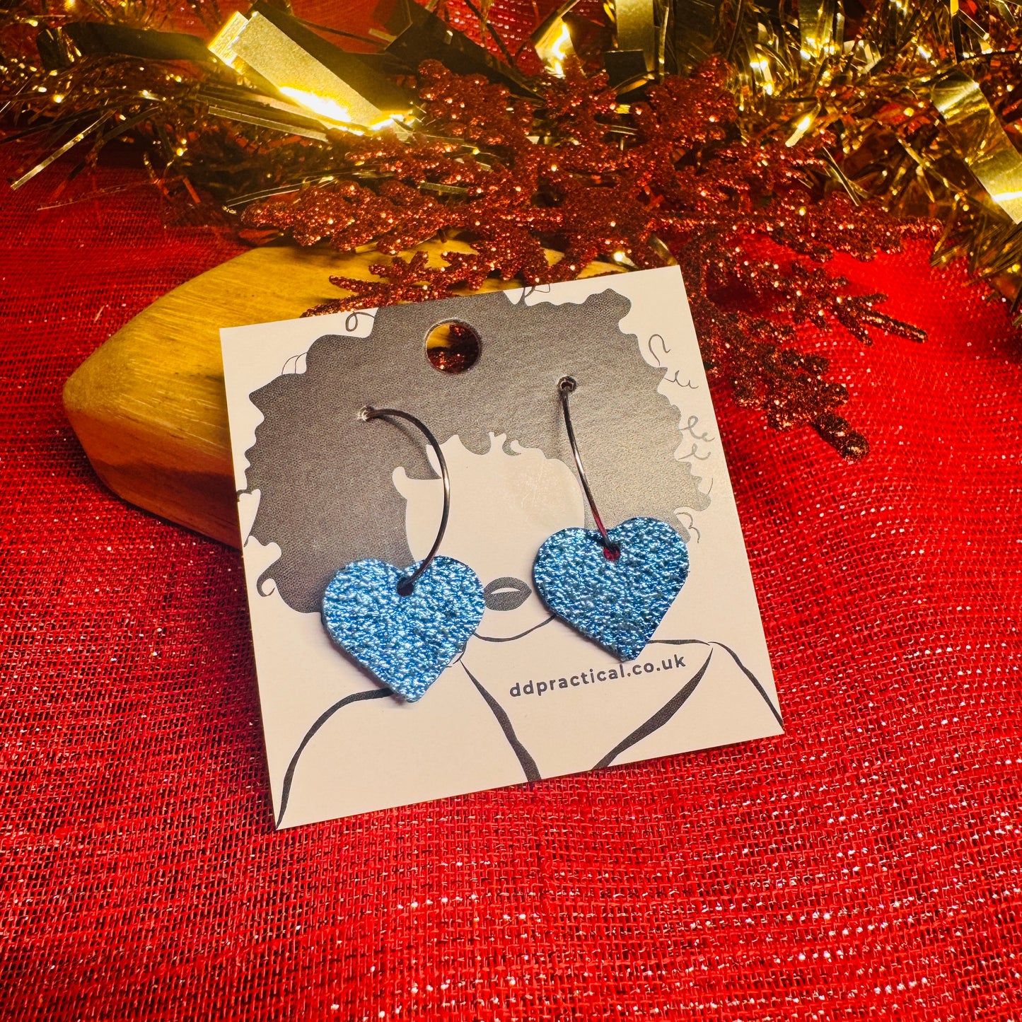 Leather Earrings - Hearts