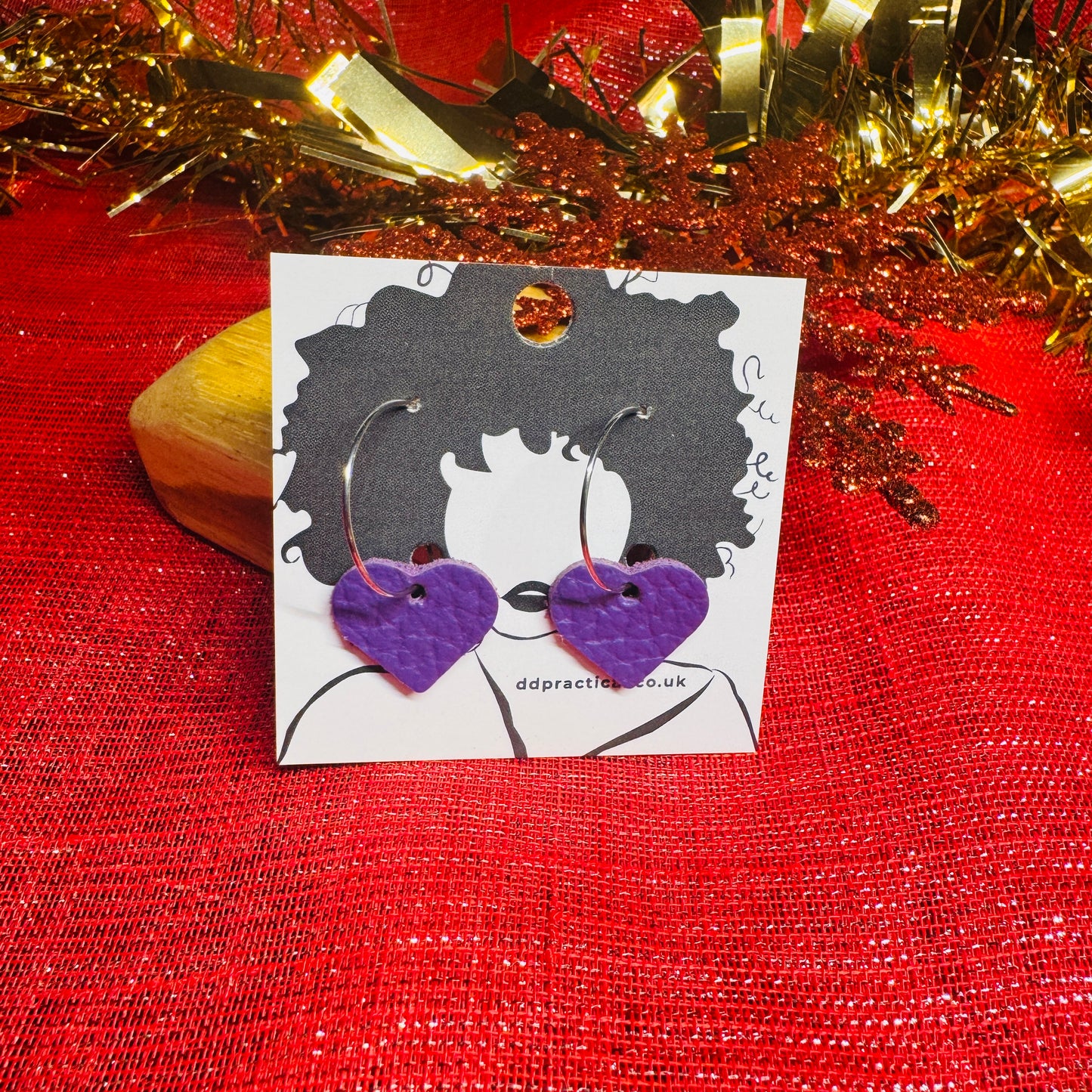 Leather Earrings - Hearts