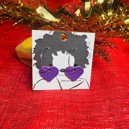 Leather Earrings - Hearts