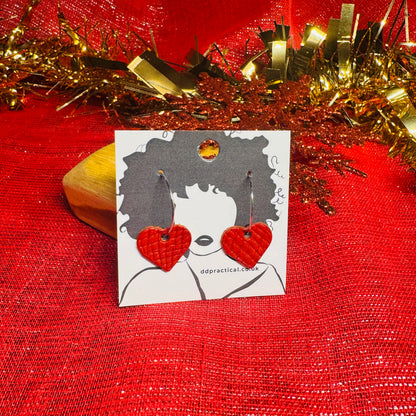 Leather Earrings - Hearts