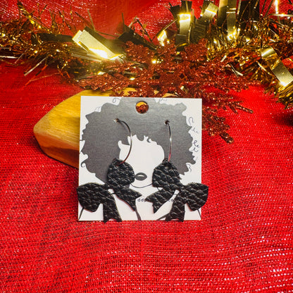 Leather Earrings - Tiny Bows