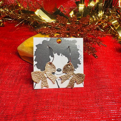 Leather Earrings - Tiny Bows