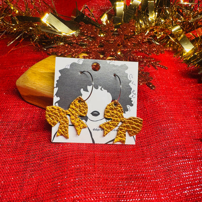 Leather Earrings - Tiny Bows