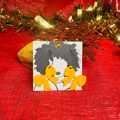 Leather Earrings - Tiny Bows