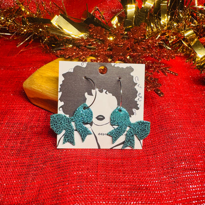 Leather Earrings - Tiny Bows