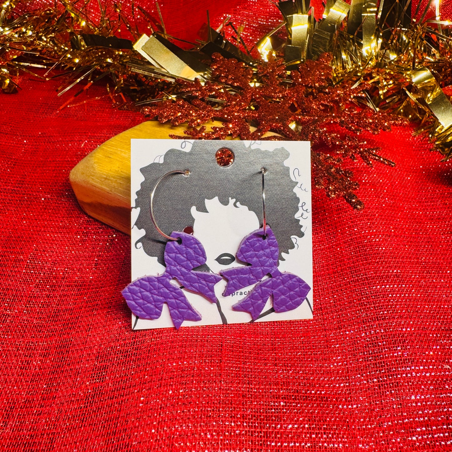 Leather Earrings - Tiny Bows