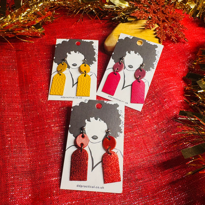 Leather Earrings - Lock