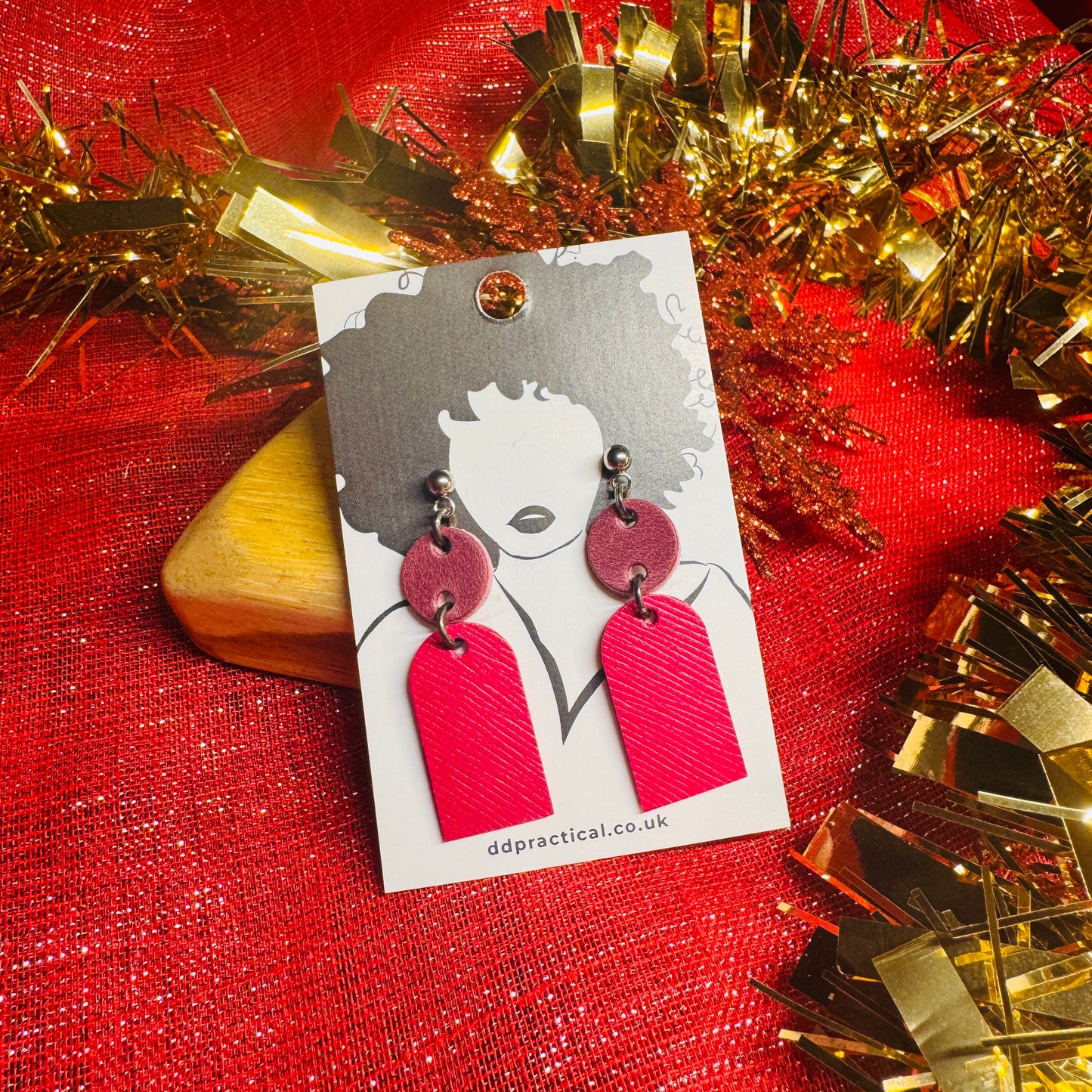 Leather Earrings - Lock