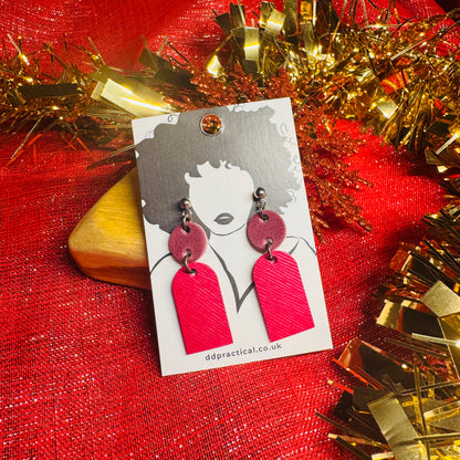 Leather Earrings - Lock