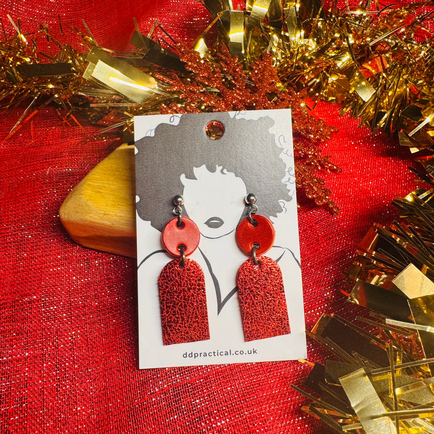 Leather Earrings - Lock