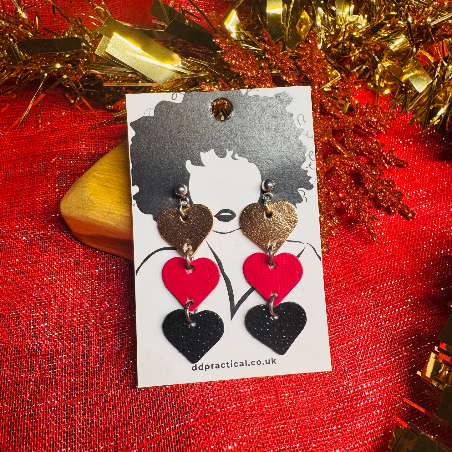 Leather Earrings - Hearts