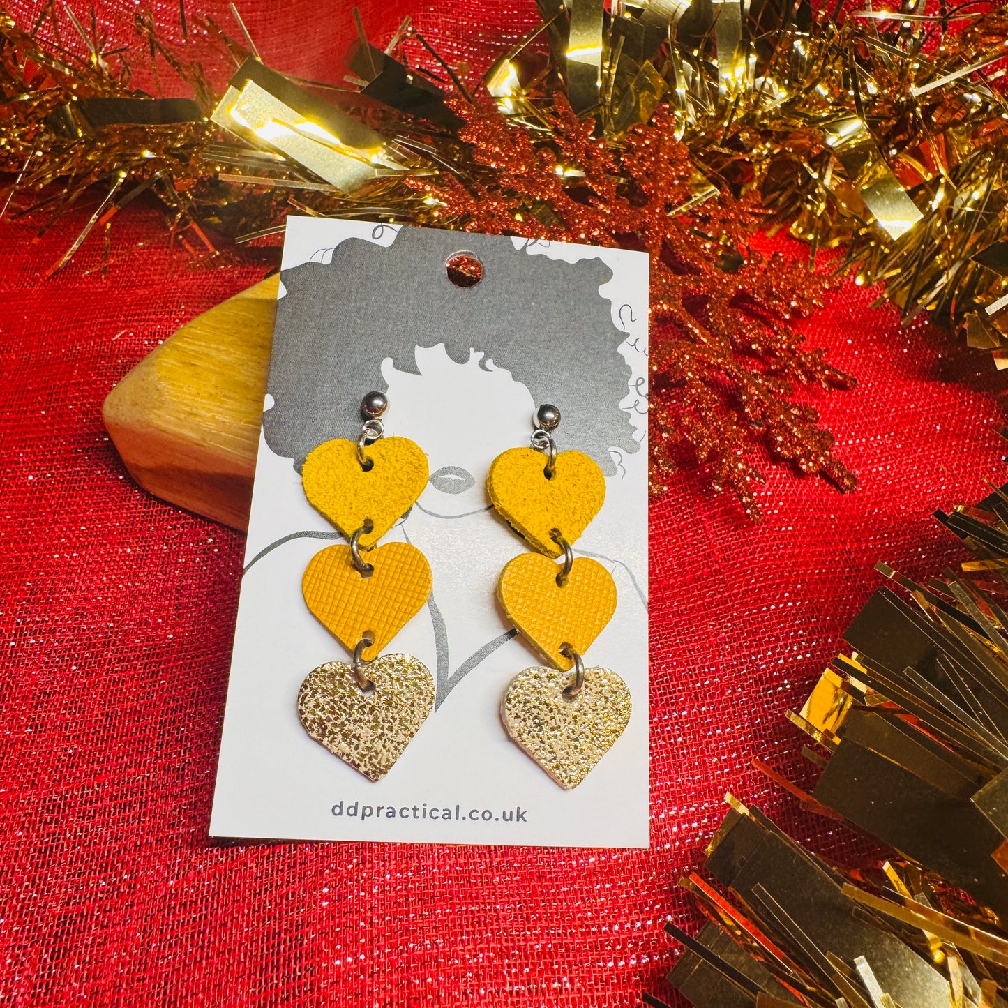 Leather Earrings - Hearts