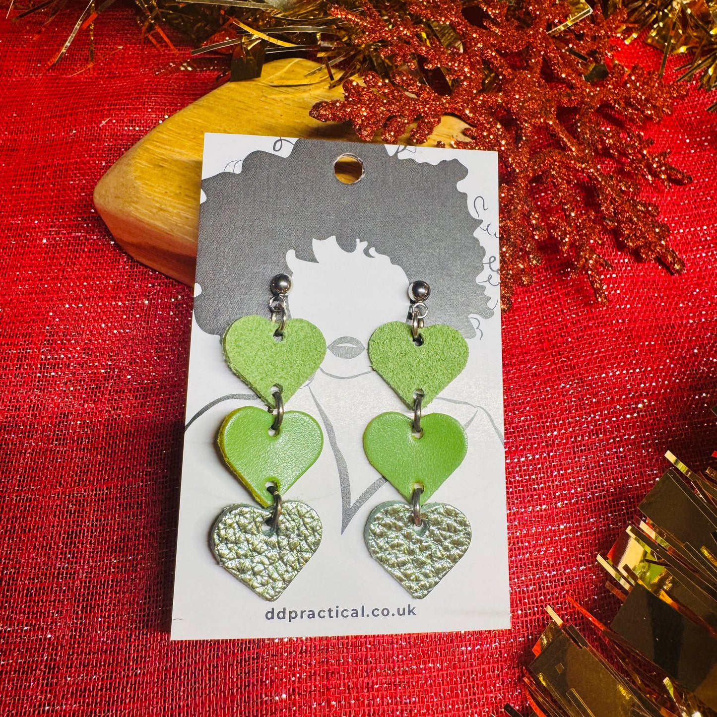 Leather Earrings - Hearts
