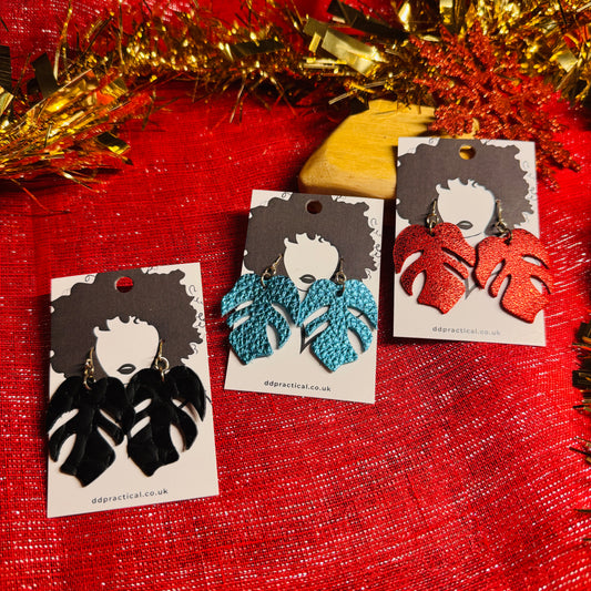 Leather Earrings - Tropical