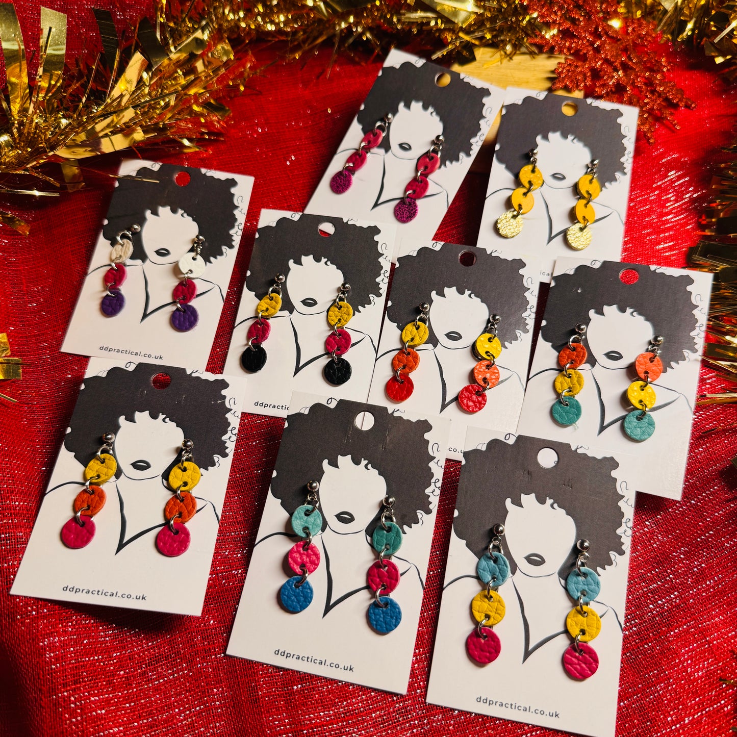 Leather Earrings - Buttons