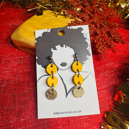 Leather Earrings - Buttons