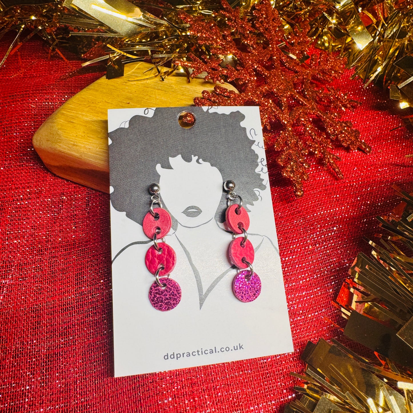 Leather Earrings - Buttons