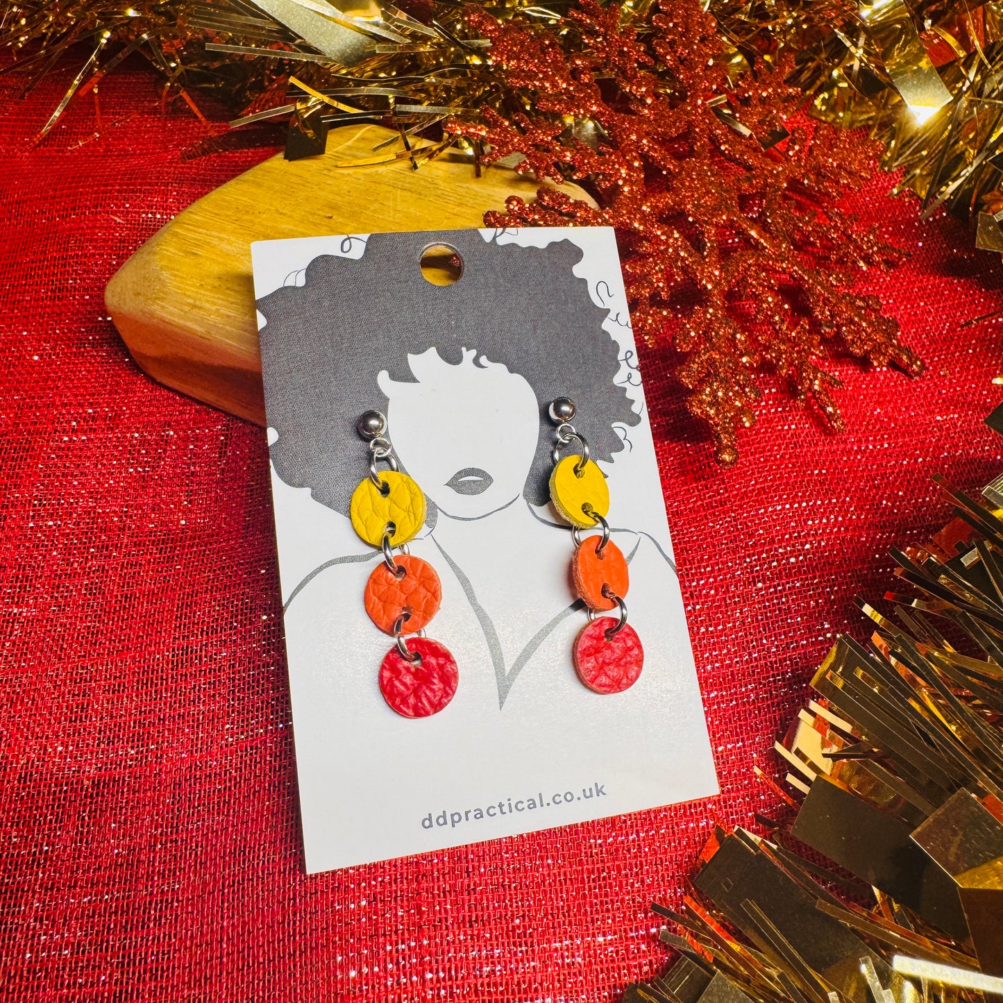 Leather Earrings - Buttons