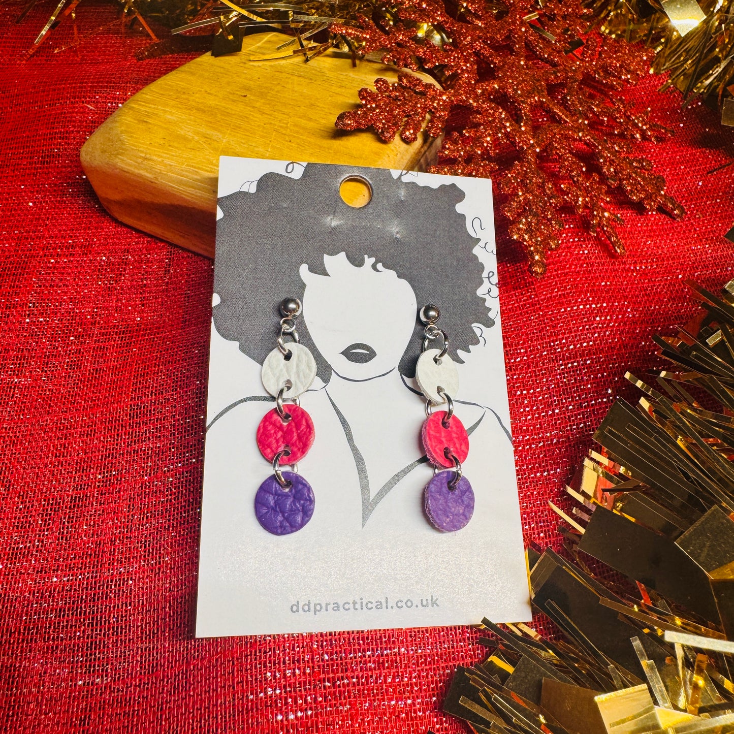 Leather Earrings - Buttons