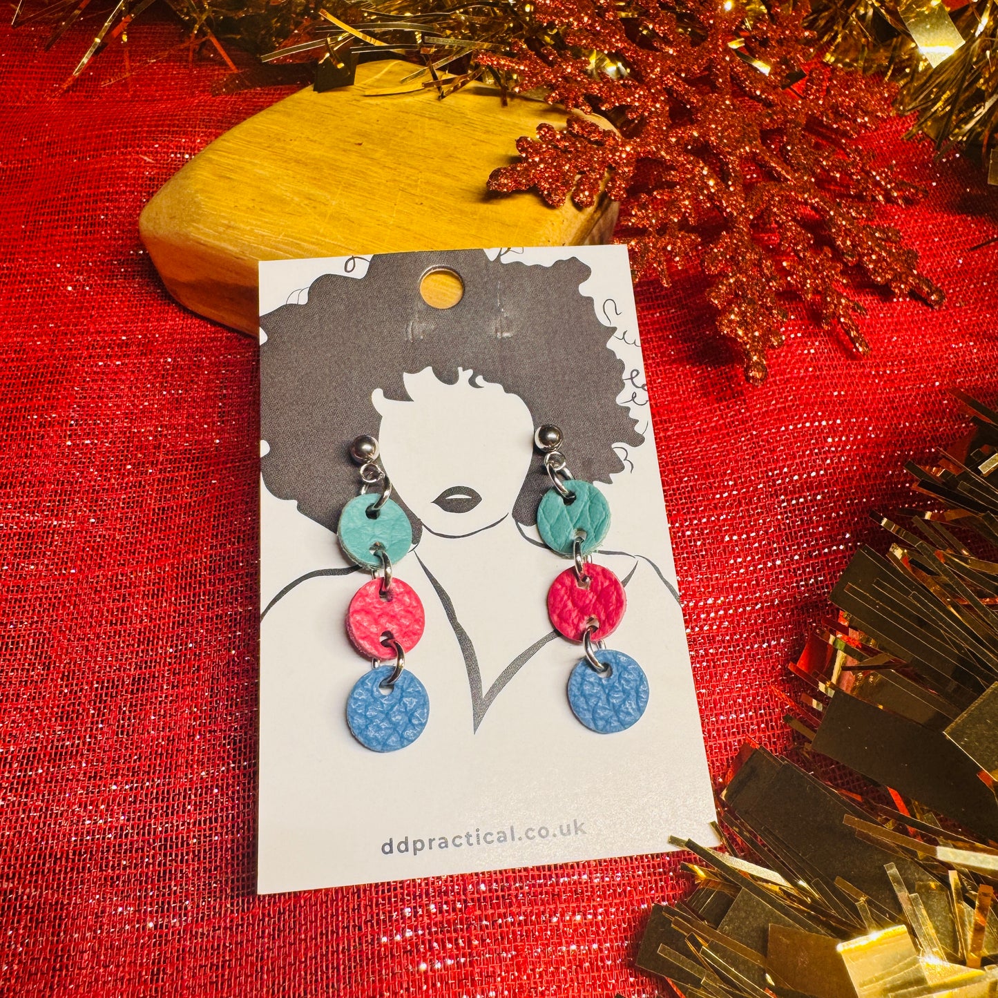 Leather Earrings - Buttons